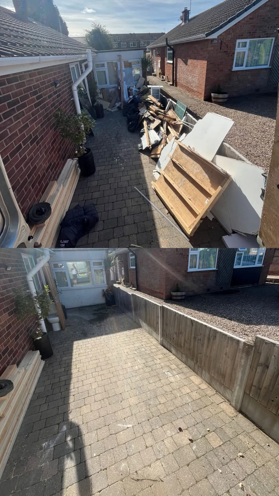 Before and after a Taylor Waste Removals clearance